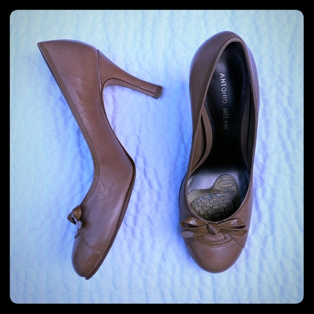 Antonio melani leather pumps tan 8.5